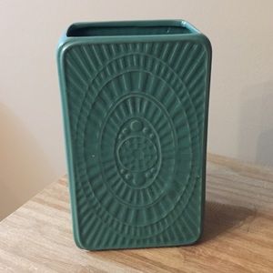 Boho Green/Teal Rectangular Vase